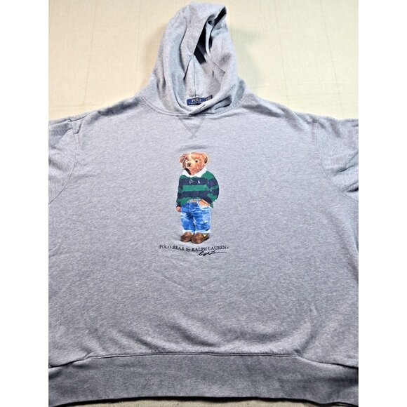 Polo Ralph Lauren Polo Bear Rugby Hoodie Men’s 3XL Gray Pullover Preppy Iconic - Picture 1 of 16